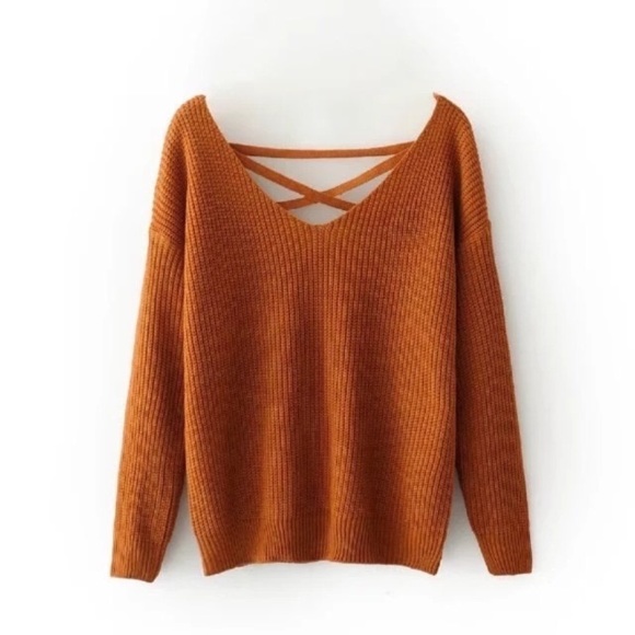 Open Back Lace Up Chunky Sweater Sienna - Picture 7 of 8